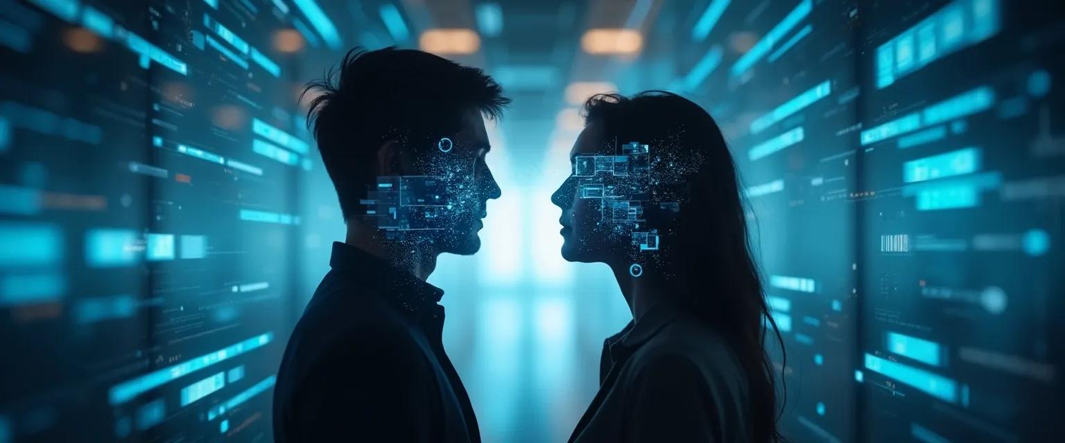 Person confidently engaging in digital relationships while maintaining healthy boundaries