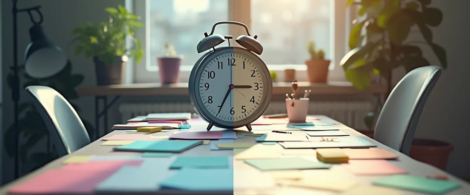 Person struggling with perfectionist procrastination type while staring at unfinished project