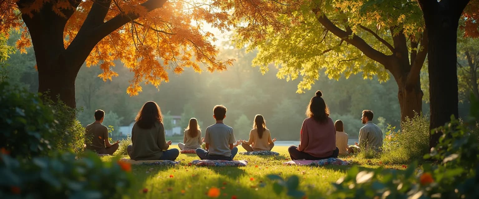 Person enjoying mindfulness near me in a peaceful neighborhood garden sanctuary