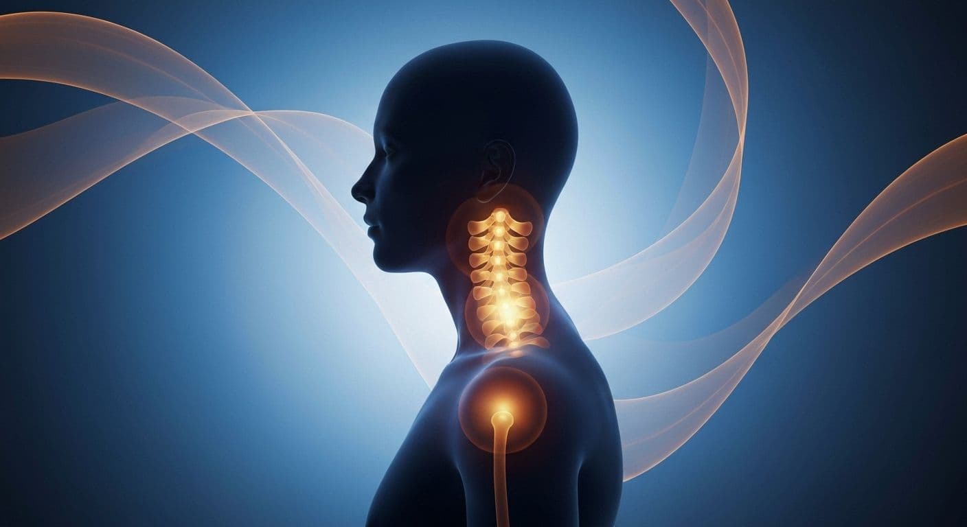 Person practicing body self awareness through mindful body scan meditation to identify physical tension and emotional patterns