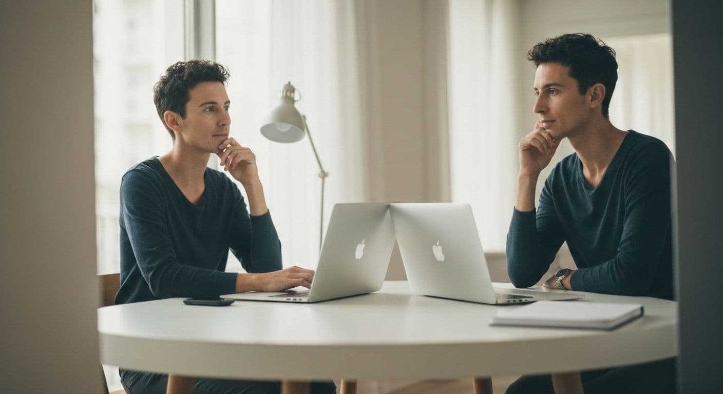 Person working from home demonstrating sense of self-awareness while managing remote work productivity