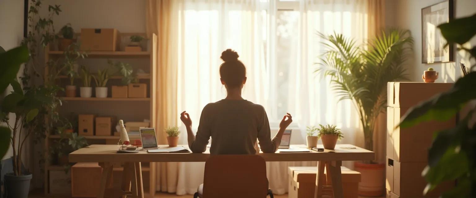 Professional demonstrating emotional resilience at work during a team transition meeting