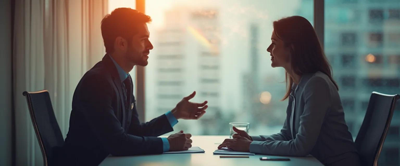Colleagues using emotional intelligence strategies to resolve workplace conflict