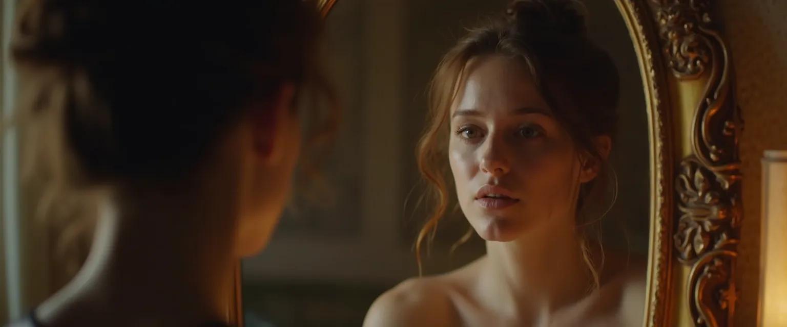 Person practicing mirror talk to build self-awareness and self-esteem