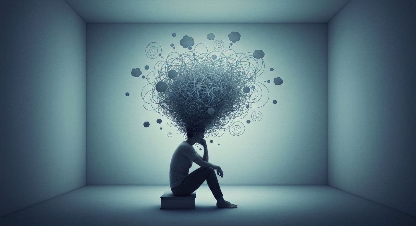 Person looking thoughtful illustrating too much self awareness and overthinking emotions