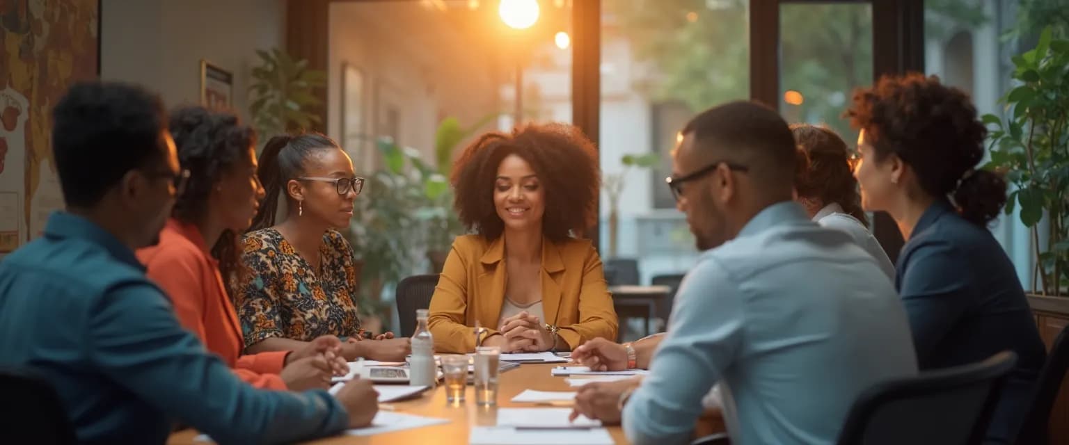 Business professionals demonstrating the self awareness imperative in intercultural communication during a global meeting