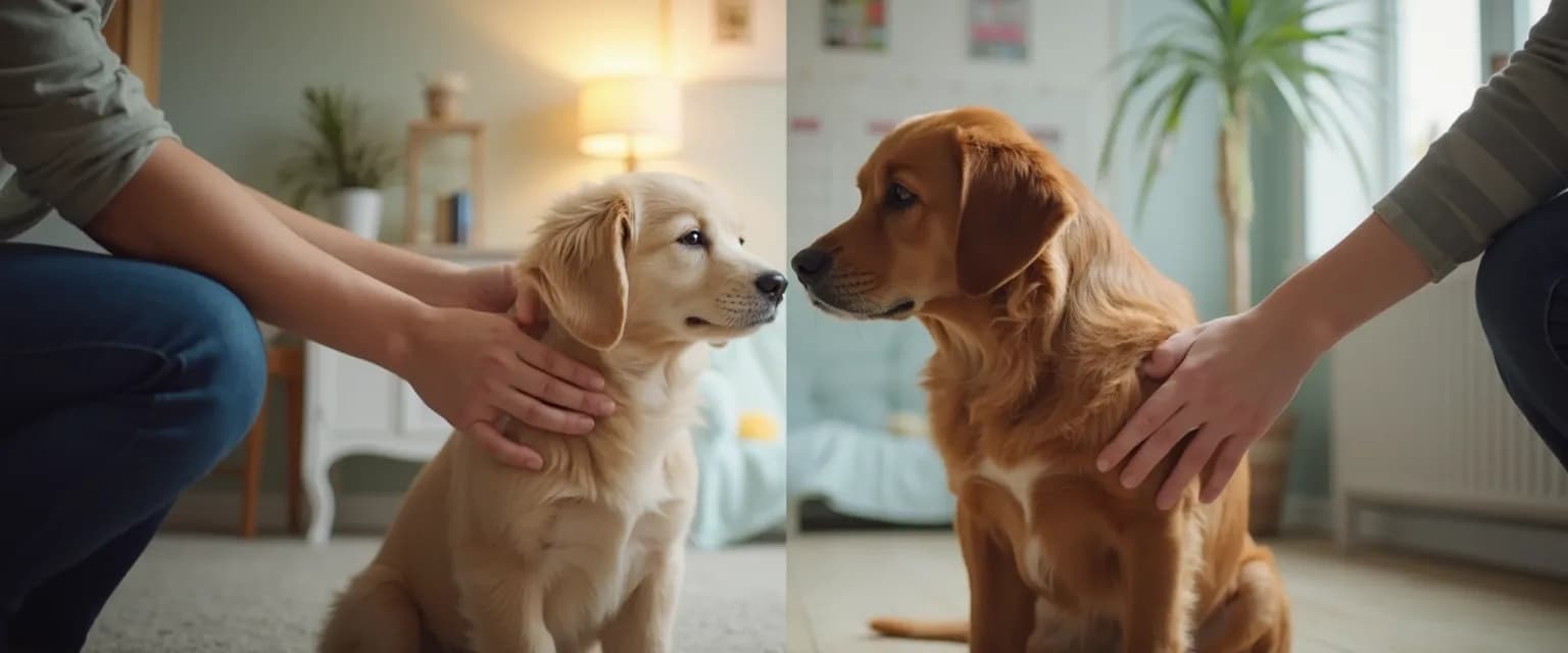 Two former partners successfully co-parenting a dog after breakup with a shared schedule