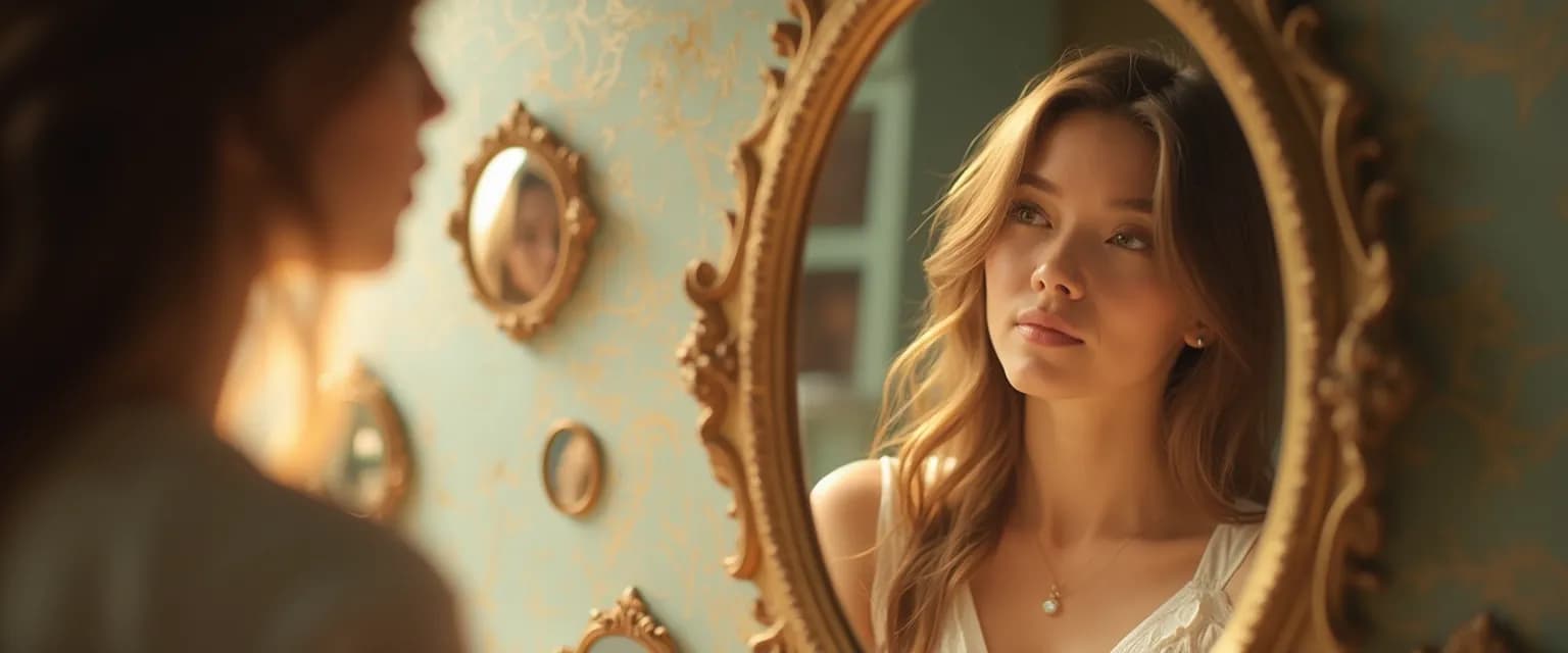 Person practicing deepening self-awareness through quick daily mirror moment techniques