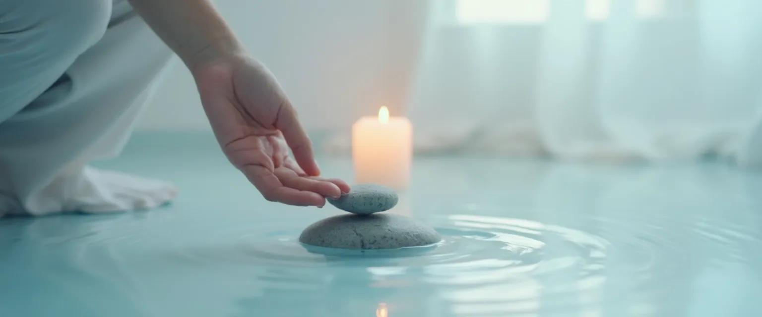Person practicing a one-minute micro-ritual for peace of mind in daily life