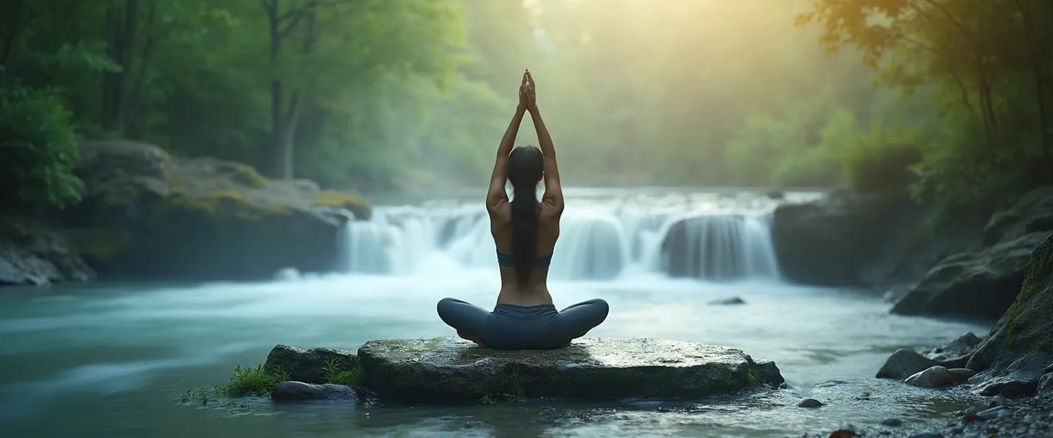 Person performing mind-body integration exercise for a healthy body healthy mind