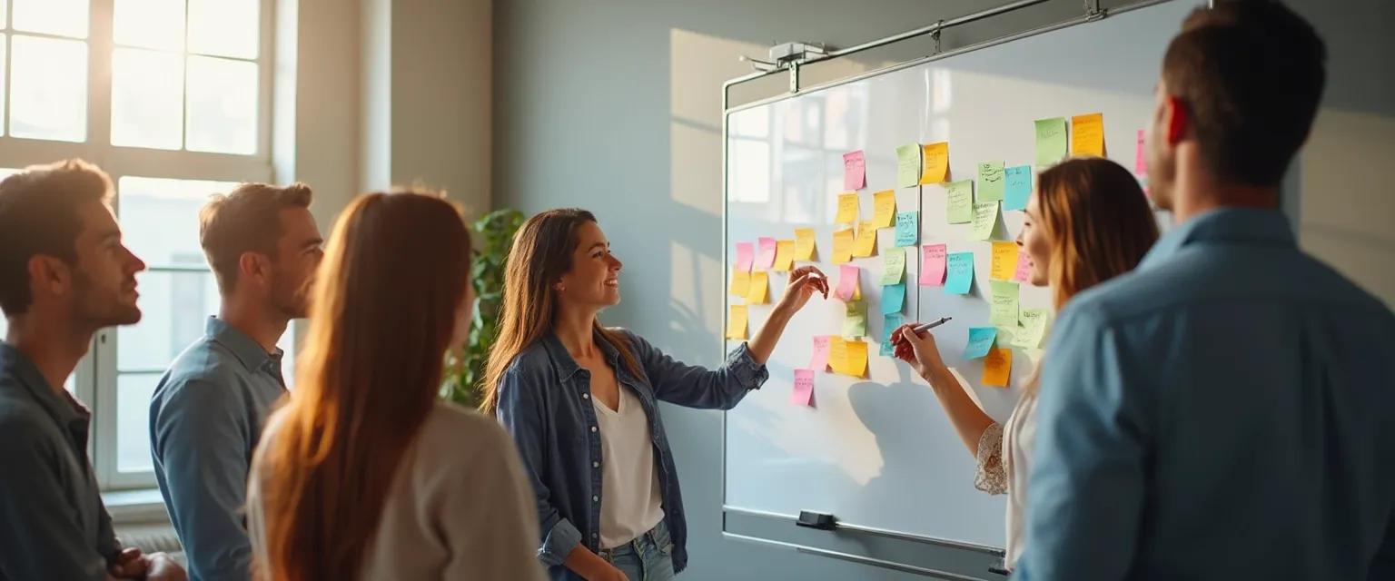 Team members demonstrating emotional awareness in the workplace during a cross-functional meeting
