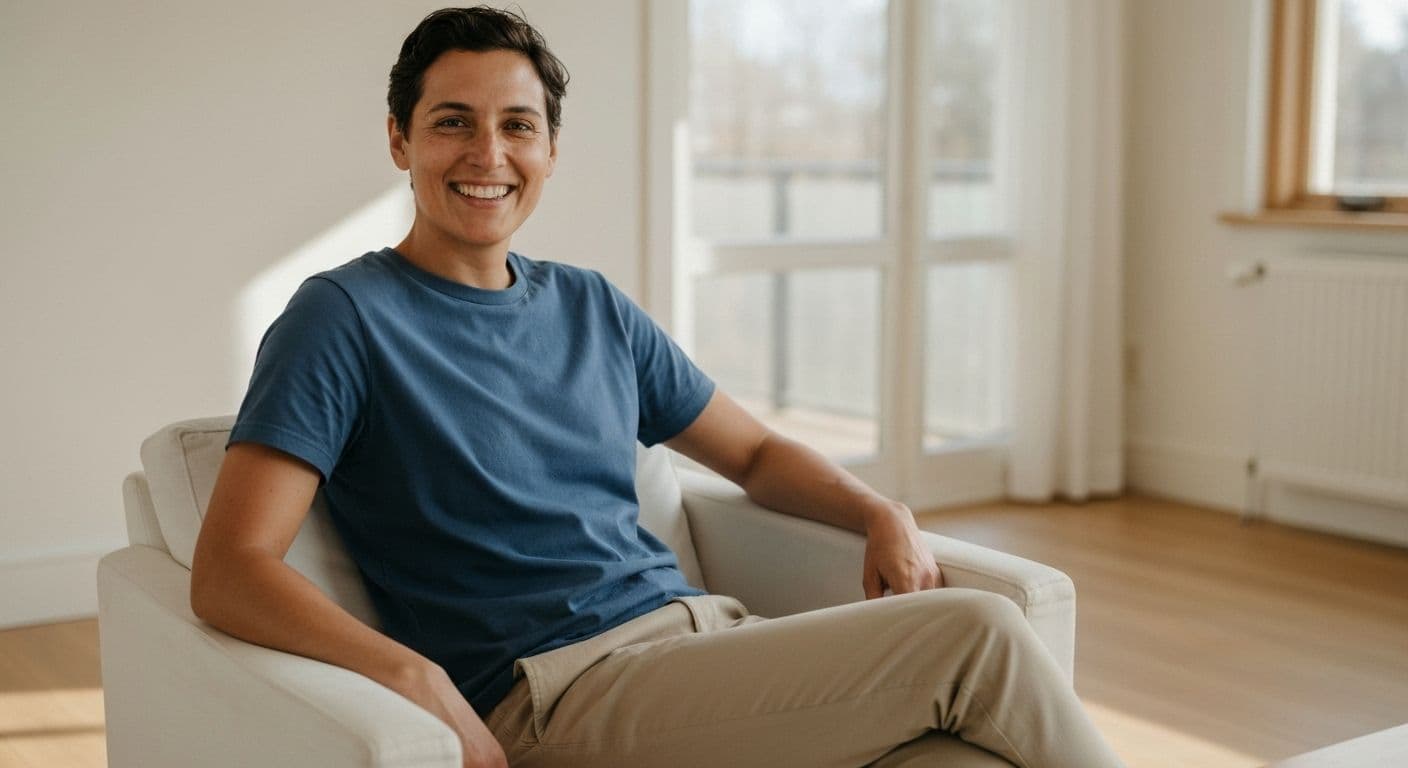 Person practicing fitmind exercises through focused breathing and attention training without technology