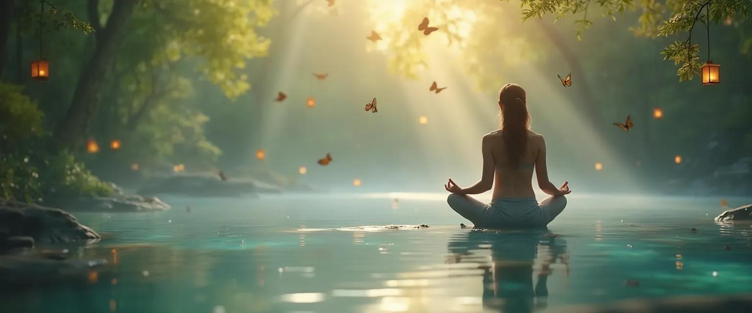 Person practicing healthy self-awareness through mindful reflection