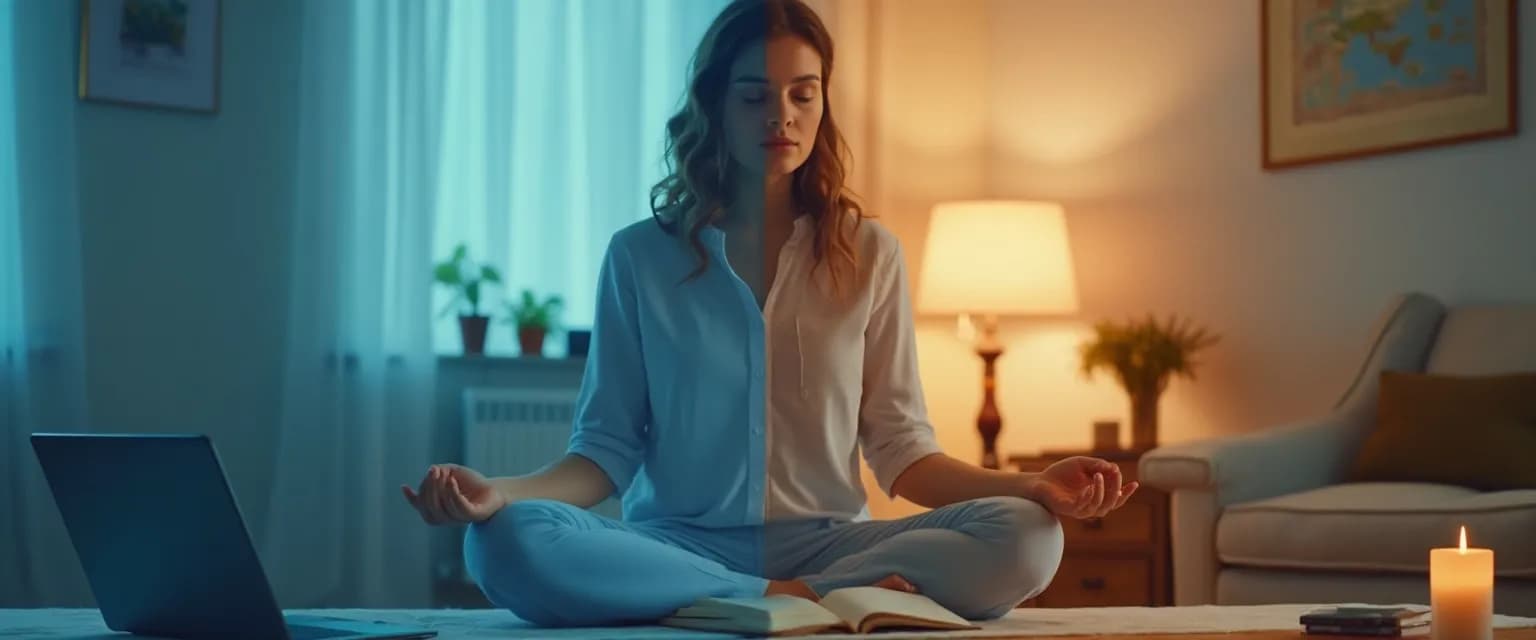 Person practicing the 2-Space Method to enhance emotional self-awareness between work and home