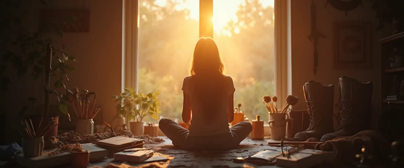 Person engaging in therapeutic hobbies to help get over the loss of a friend