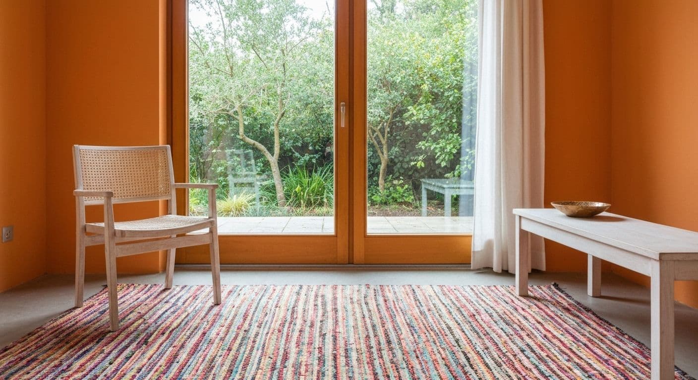 Person practicing mindfulness for beginners in comfortable setting with calm expression