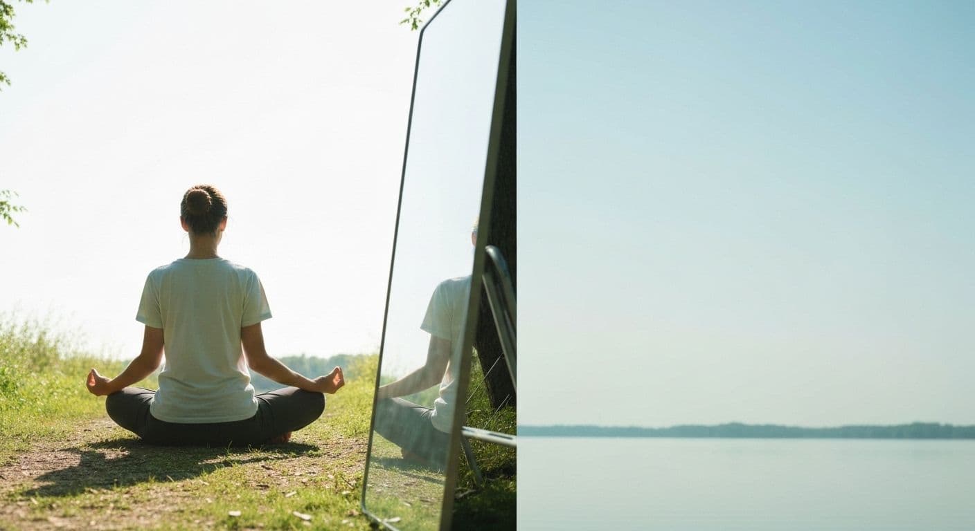 Person practicing self love and self awareness while connecting with others in balanced way