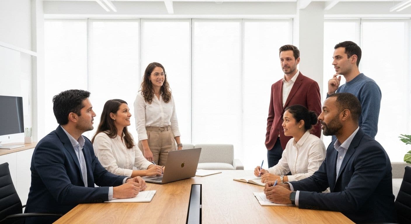 Person demonstrating self-awareness and intelligence while reading social cues in a group setting