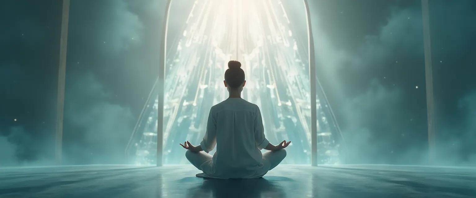 Person practicing daily self-awareness building skills with mirror reflection exercises