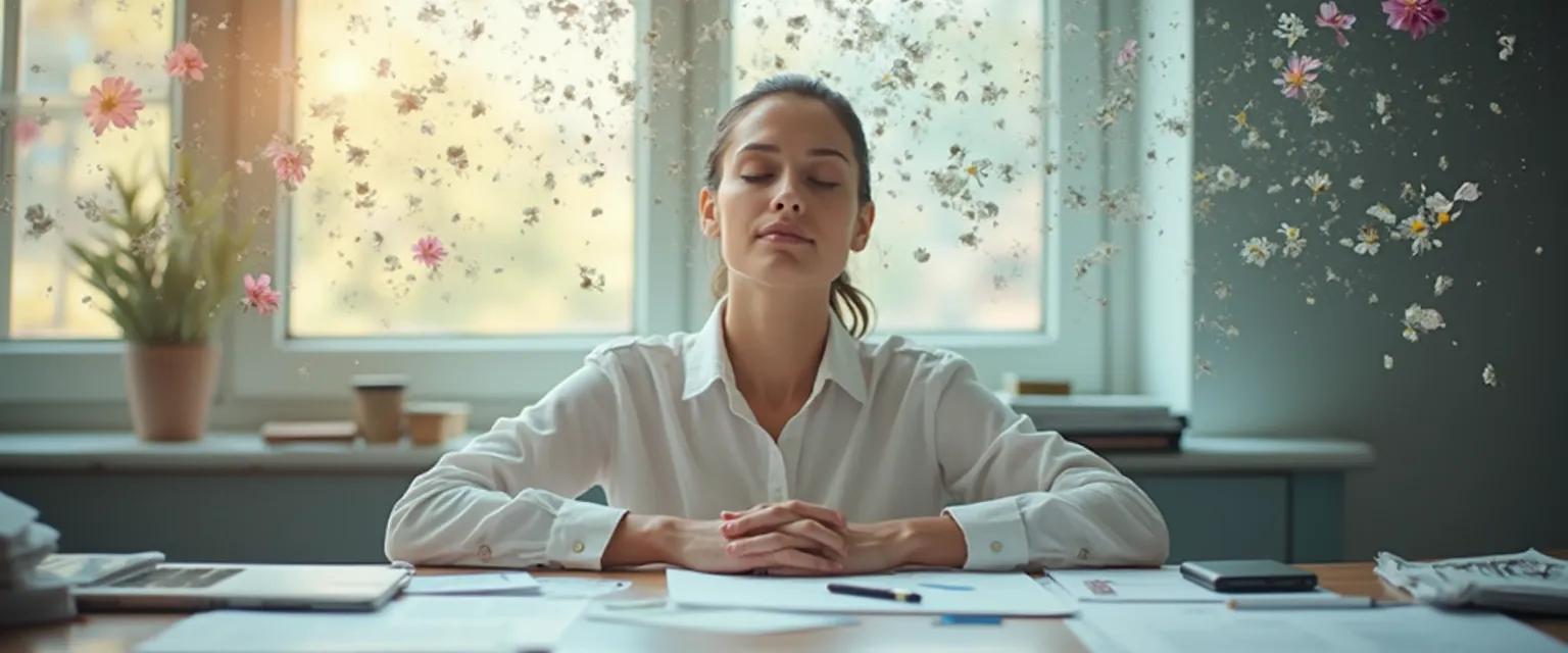 Person practicing one-minute mindfulness during a busy mindfulness day