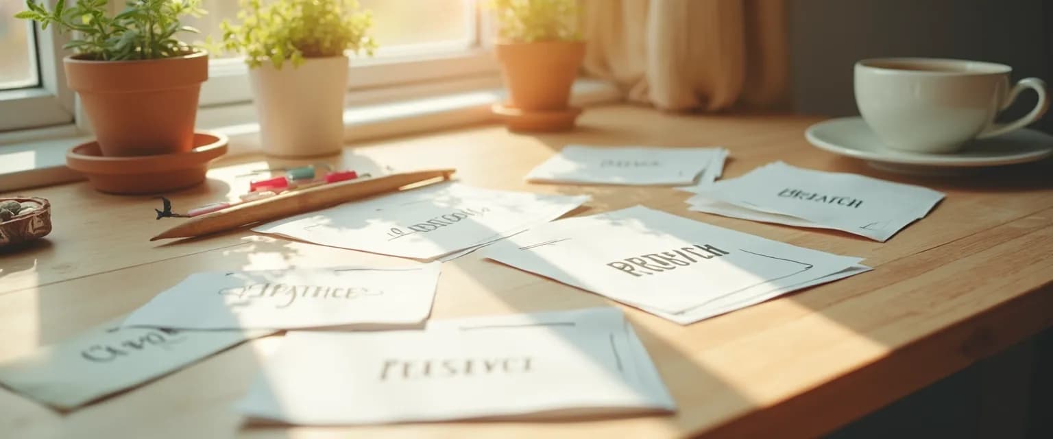 Colorful DIY mindfulness cards with calming prompts for daily practice