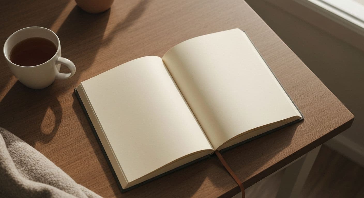 Person holding the best grief journal with gentle lighting, representing comfort during overwhelming times