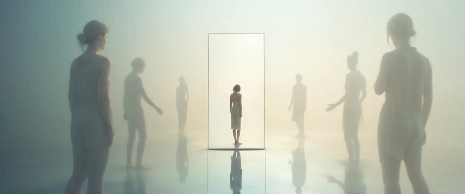 Person balancing internal and external self-awareness through practical exercises