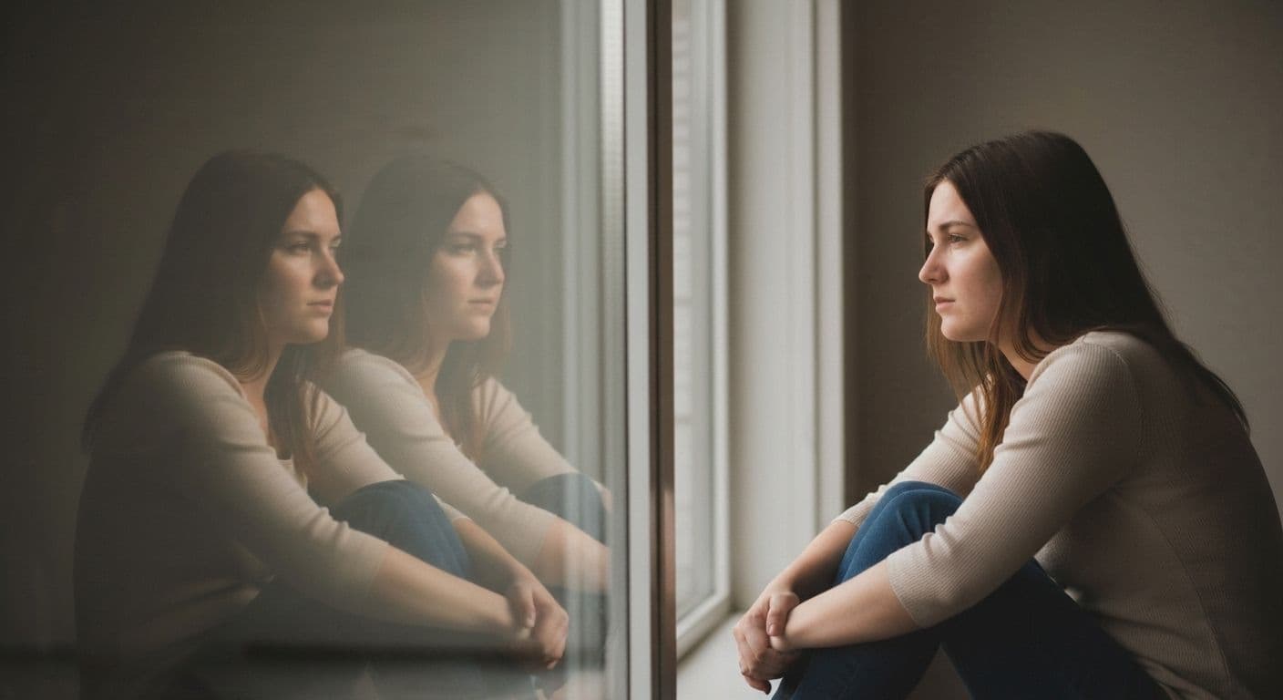 Person breaking free from mental loops after situationship breakup using mindfulness techniques