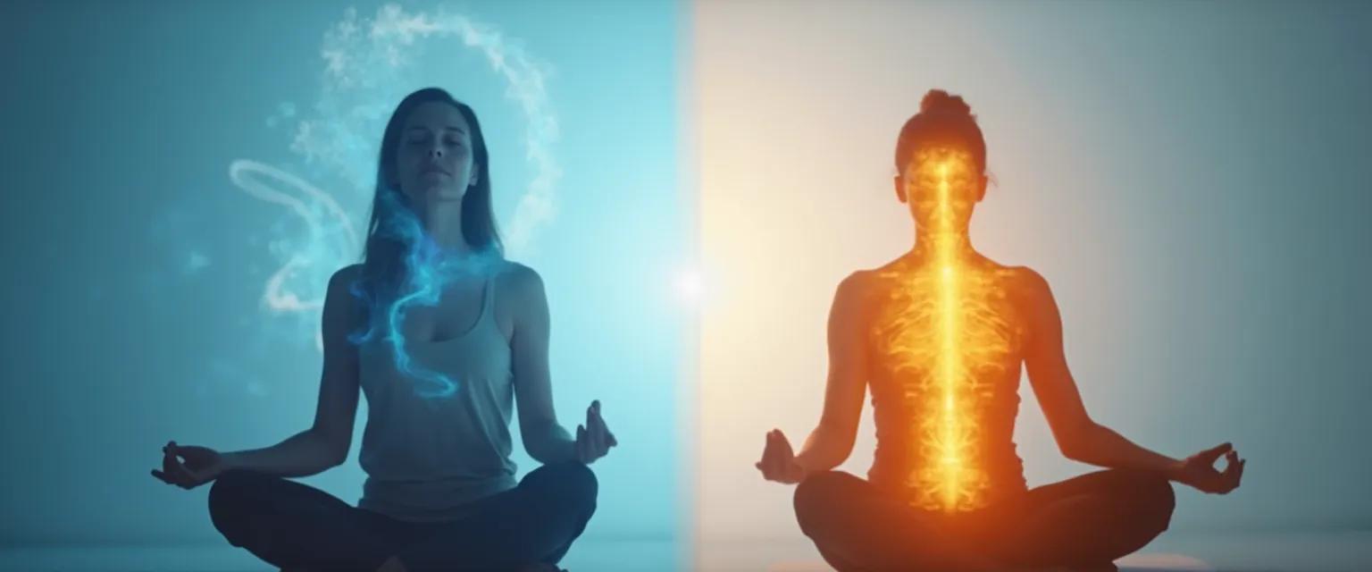 Woman practicing techniques to relax my mind through rhythmic breathing and progressive muscle relaxation