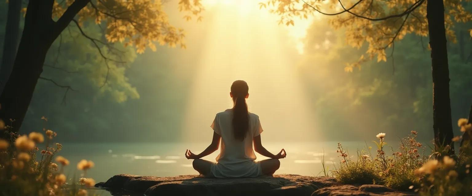 Person meditating peacefully while building confidence in spiritual disciplines