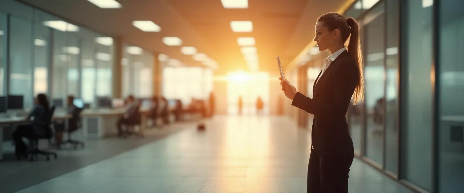 Manager developing self-awareness as a leadership skill while leading a team meeting