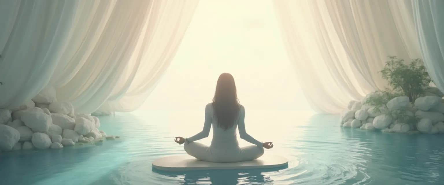 Person practicing the best guided meditation for anxiety and depression in a calm setting