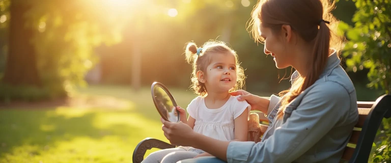 Parent and child engaged in an activity supporting the self-awareness journey