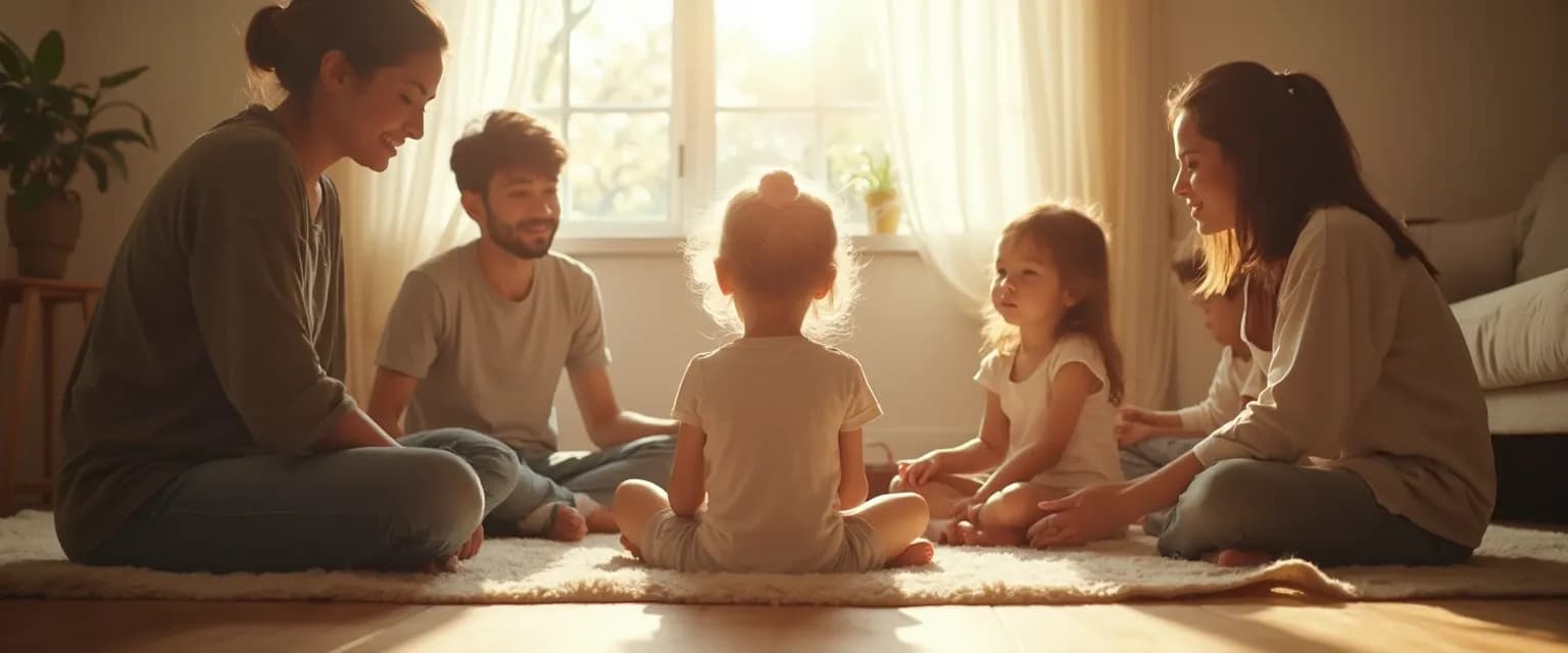 Parent and child practicing One Mind emotional awareness techniques together