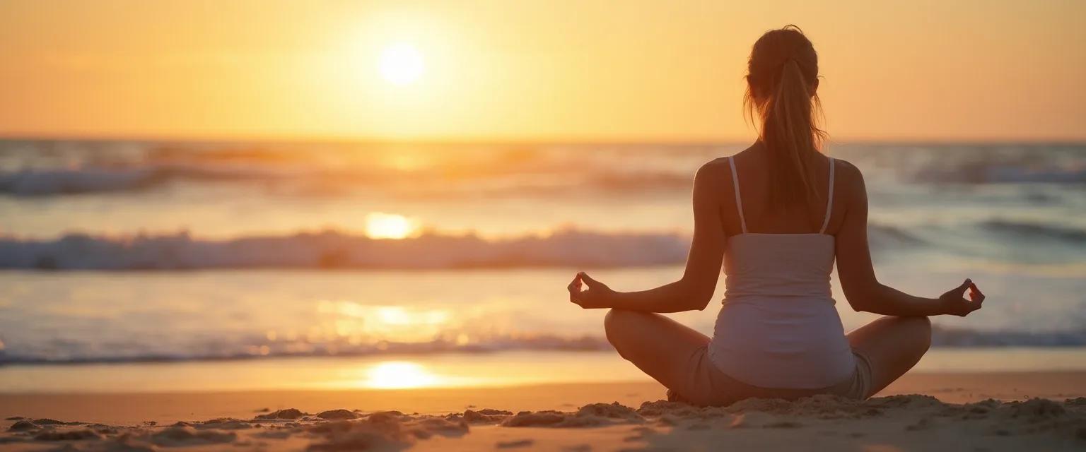Woman practicing anxiety mindfulness techniques for present moment awareness and mindful anxiety relief