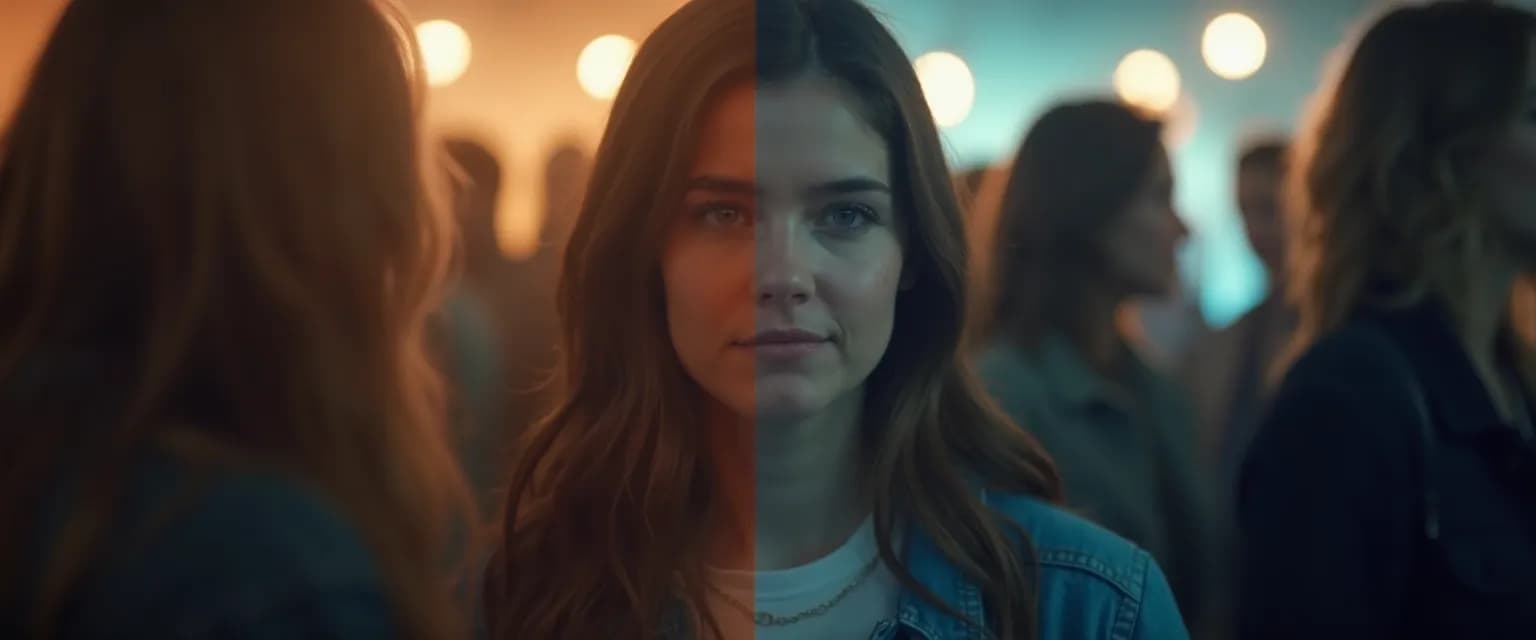 Person developing self and social awareness in a challenging social situation