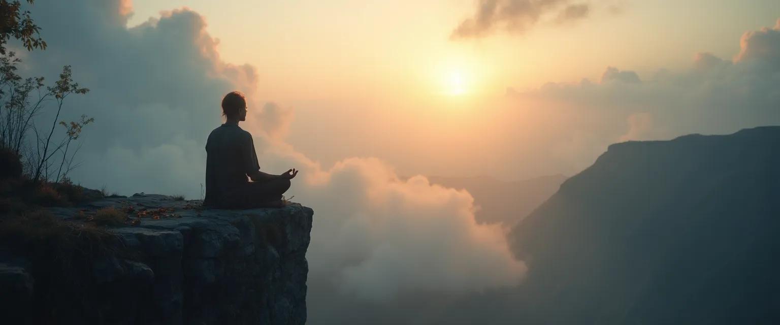 Person practicing grief mindfulness through present-moment awareness meditation