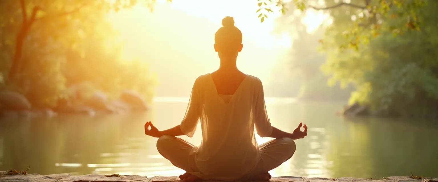 Person practicing mindfulness for anxiety through both movement and seated meditation techniques