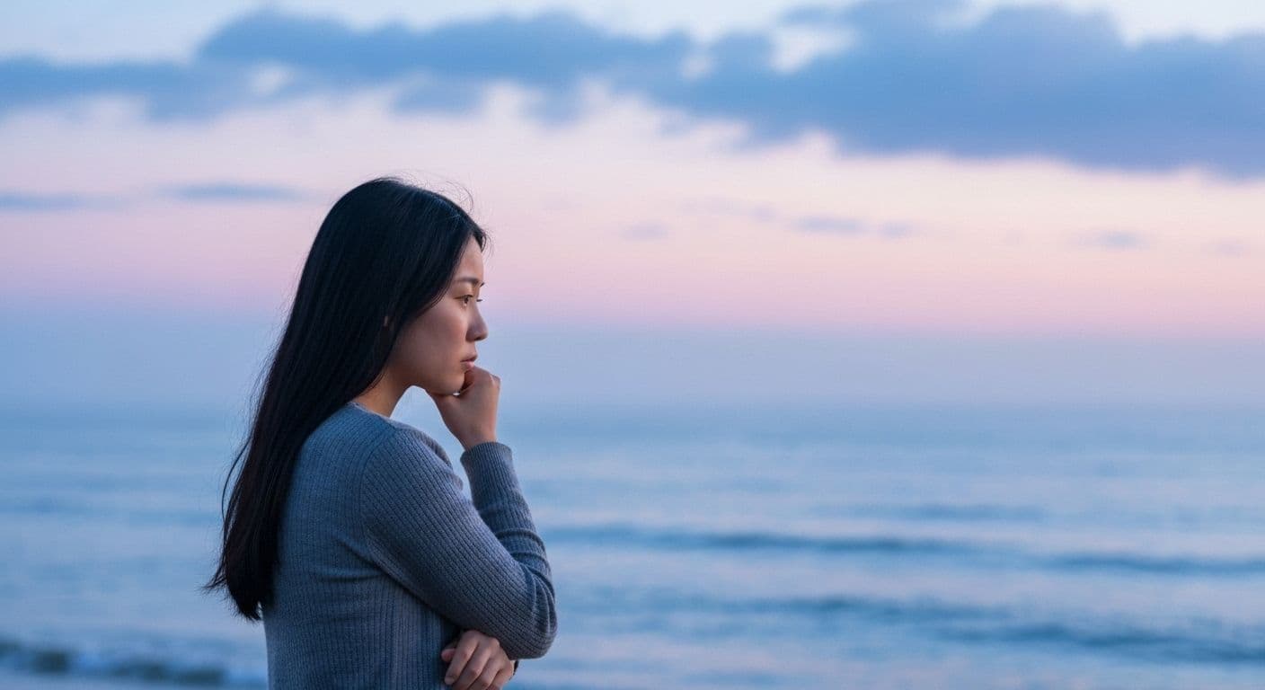 Person looking thoughtful after being blindsided by breakup, representing emotional processing
