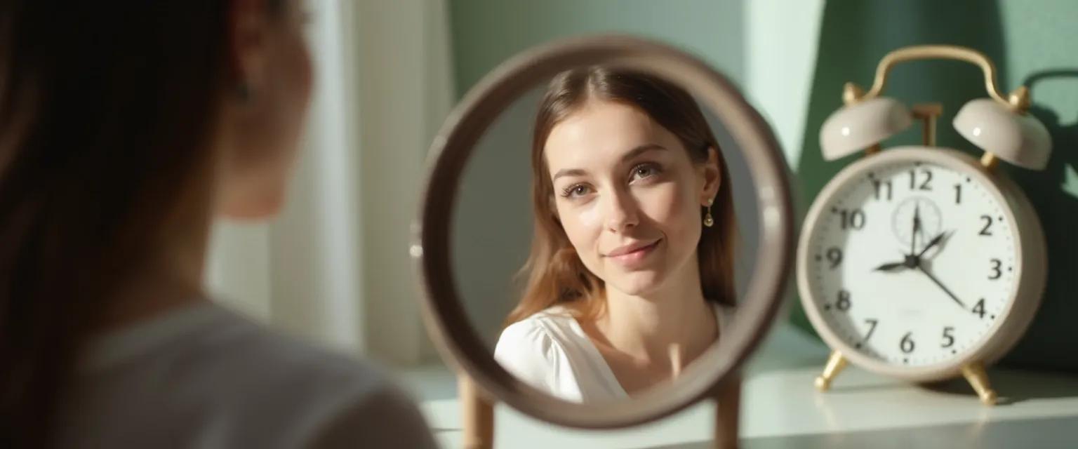 Person practicing 1-minute self-awareness exercise during daily routine