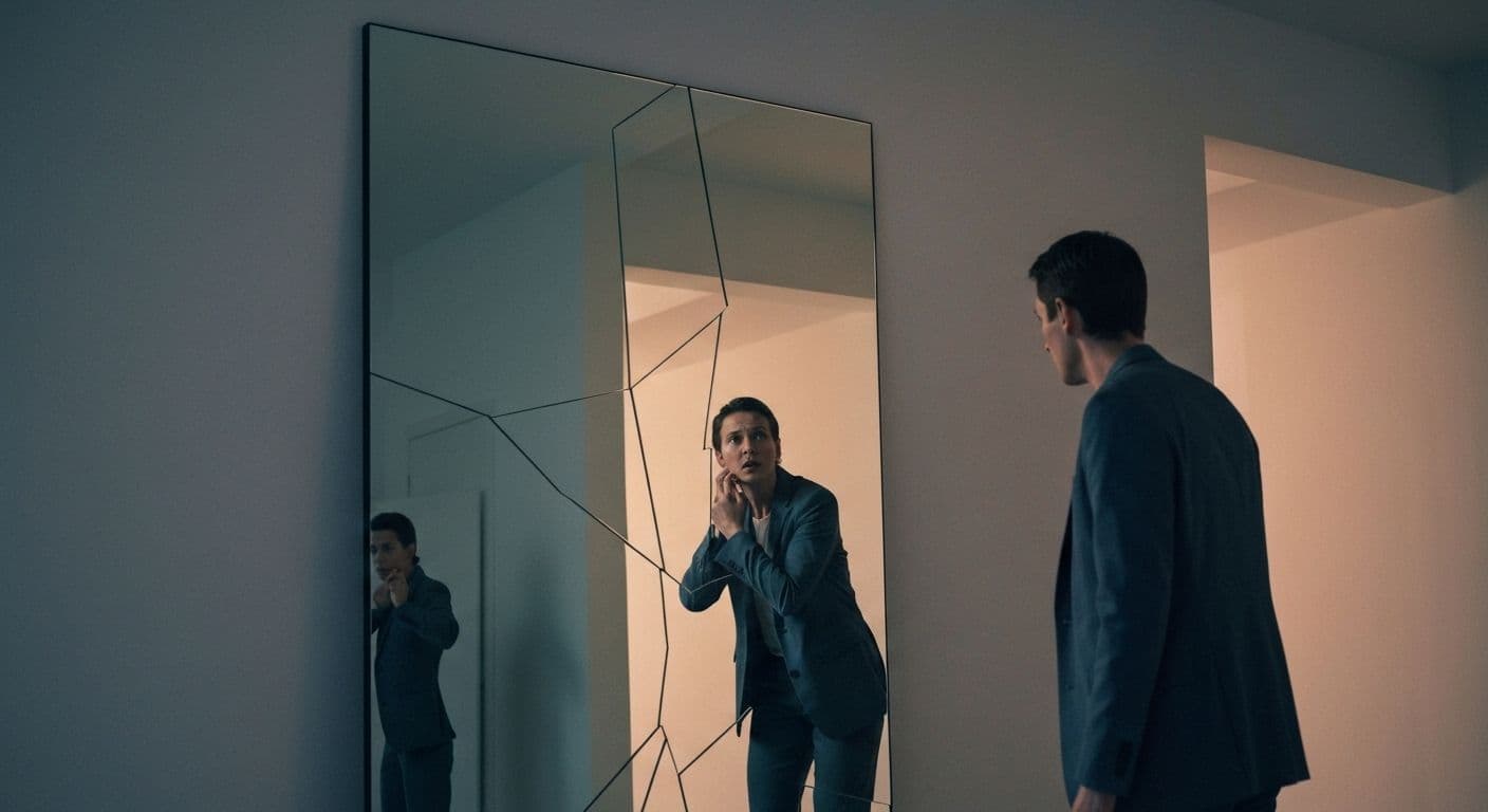 Person practicing conscious awareness of the self through mindful reflection