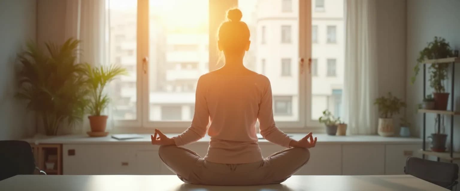 Person practicing quick mind-body integration techniques for a healthy mind and body at work