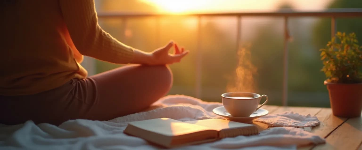 Person practicing 5-minute happy science techniques for daily mood improvement