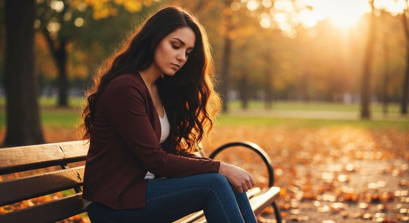 Person reflecting on personal growth after first love breakup