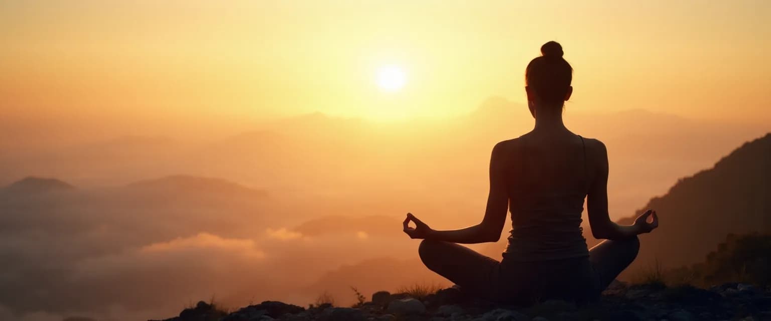 Person practicing self-awareness and meditation in a peaceful setting