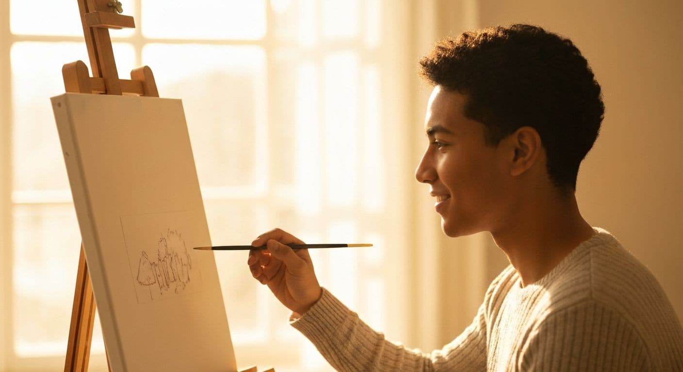 Person practicing cultivating loving awareness while learning a new skill with gentle curiosity