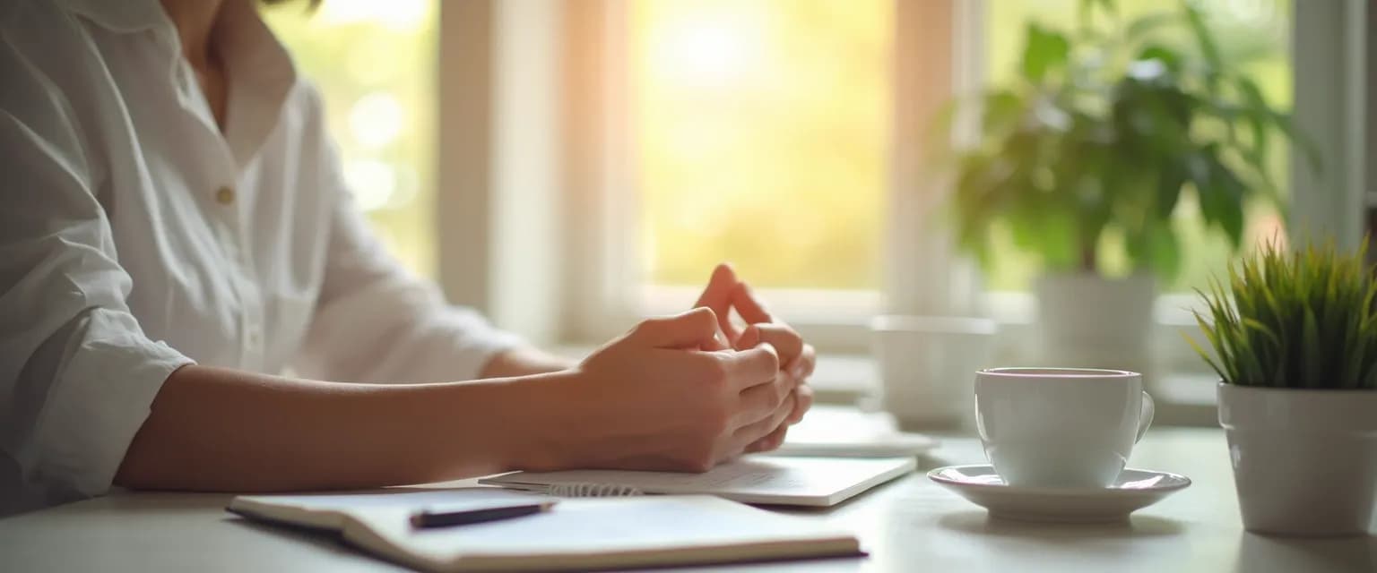 Professional practicing mindful self-compassion techniques from the Center for Mindful Self-Compassion at work