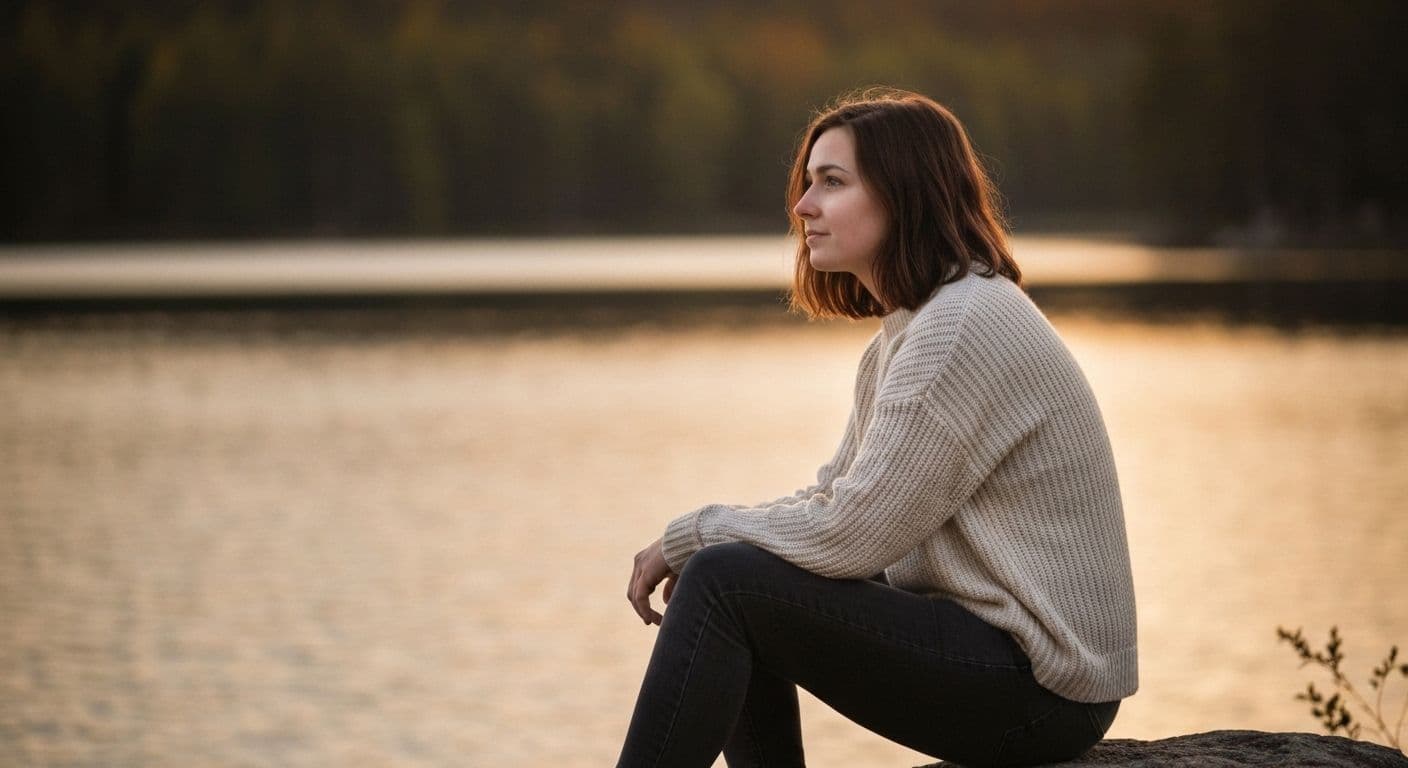 Person contemplating philosophical questions representing the philosophy of self awareness through inquiry