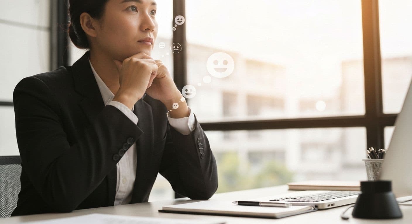 Professional demonstrating emotional intelligence self awareness self management techniques in workplace setting