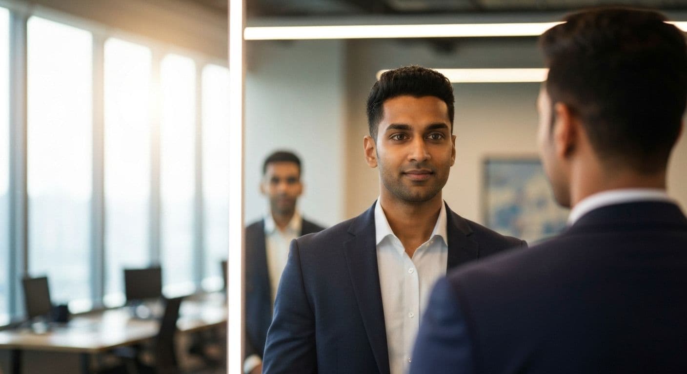 Leader practicing self-awareness in authentic leadership through reflection and emotional awareness